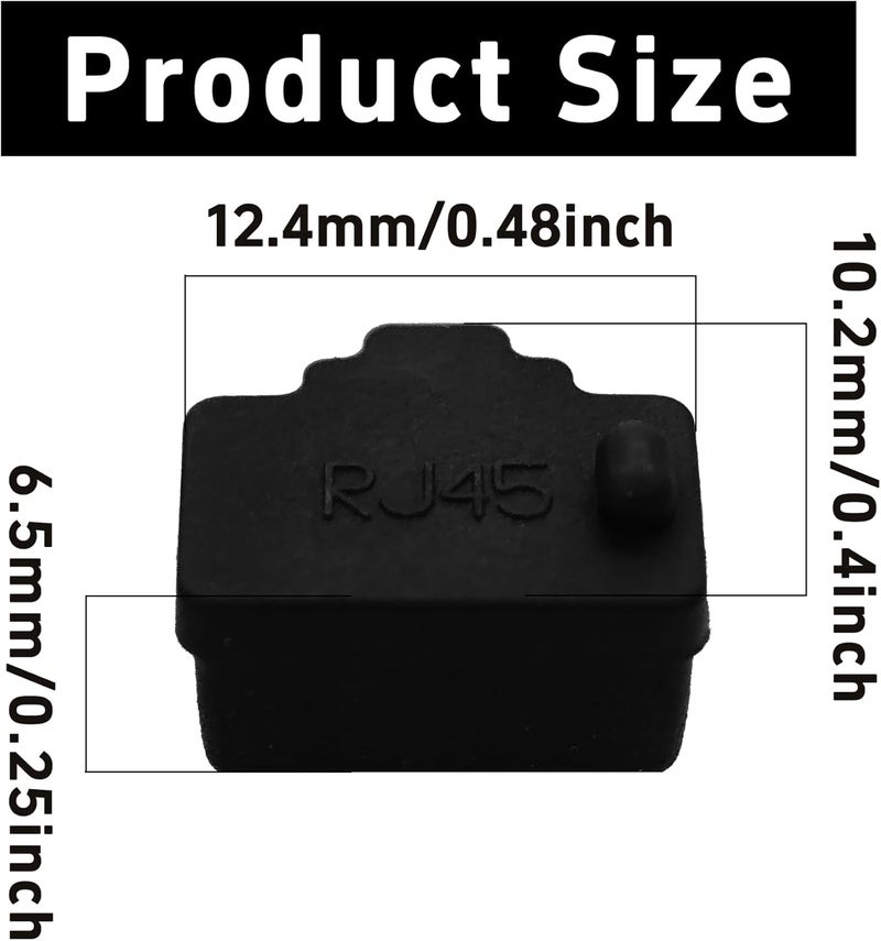 bociloy 30 قطعة غطاء غبار منفذ RJ45، واقيات جاك إيثرنت سيليكون سوداء لمعدات الشبكة، سدادات مضادة للغبار للمنافذ غير المستخدمة لجهاز التوجيه الكمبيوتر والمبدلات - Image 2